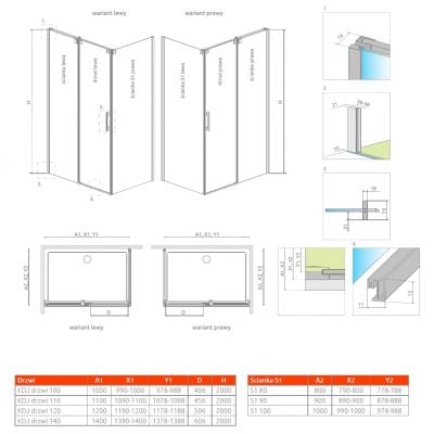 Ścianka prysznicowa 65 cm 38023401L Radaway Espera KDJ