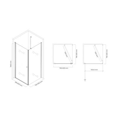 Kabina prysznicowa kwadratowa 80x80 cm HGR12000020 Hagser Amelia