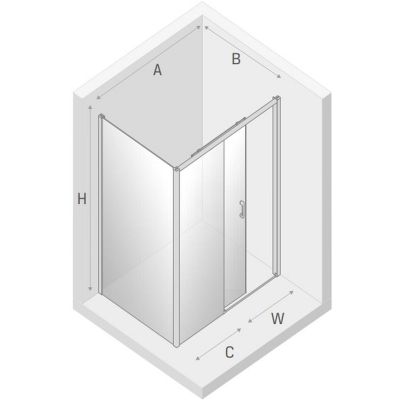 Kabina prysznicowa 110x90 cm prostokątna czarny mat/szkło przezroczyste K1282 New Trendy Prime Black