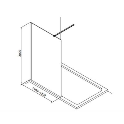 Ścianka prysznicowa walk-in 120 cm DNR12XCRTR Omnires Marina