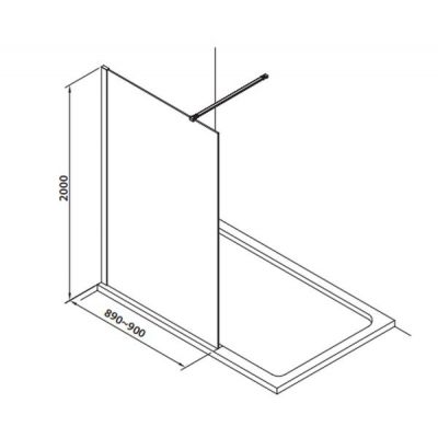 Ścianka prysznicowa walk-in 90 cm DNR90XCRTR Omnires Marina