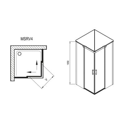 Kabina prysznicowa kwadratowa 90x90 cm 1WV77100Z1 Ravak Matrix