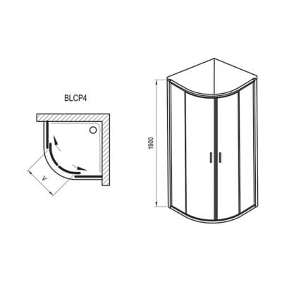 Kabina prysznicowa półokrągła 90x90 cm 3B270C00Z1 Ravak Blix