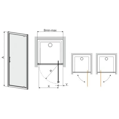 Drzwi prysznicowe 600271106039401 Sanplast TX