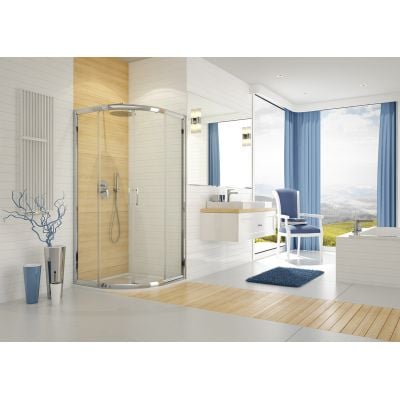 Kabina prysznicowa półokrągła 90x90 cm srebrny 600271026239401 Sanplast TX