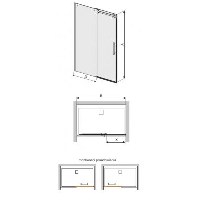 Drzwi prysznicowe 600121151142401 Sanplast Altus II