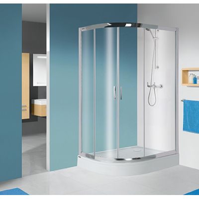 Kabina z brodzikiem półokrągła 100x80 cm srebrny 602271030038401 Sanplast TX