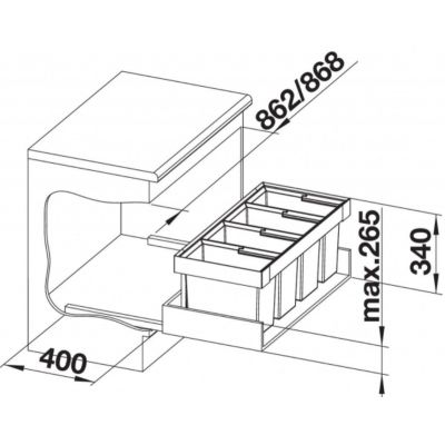 Pojemnik na odpady 73 l szary 521475 Blanco Flexon II