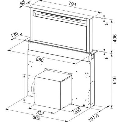 Okap kuchenny czarny 1100365588 Franke Downdraft