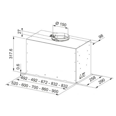 Okap kuchenny 70 cm podszafkowy 3050729553 Franke Box Flush Evo Basic