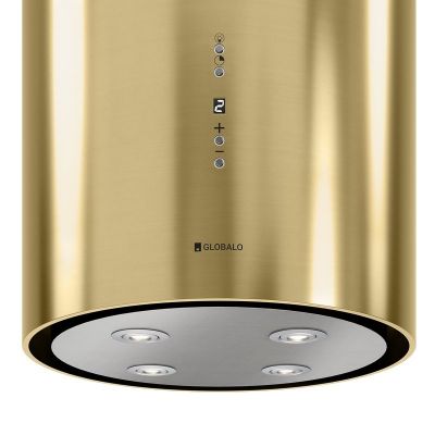 Okap kuchenny 39 cm wyspowy złoty CYLINDROISOLA397LIGHTGOLDMAT Globalo Exclusive Cylindro Isola