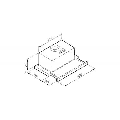 Okap kuchenny 60 cm podszafkowy stal 065028202 Pyramis Ecoline Sliding