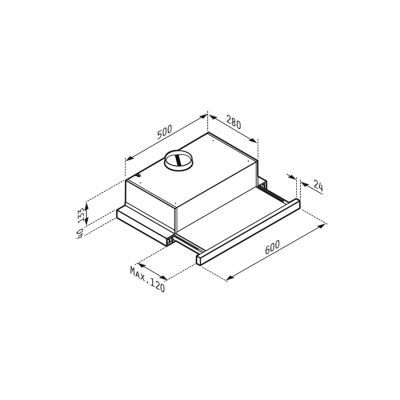 Okap kuchenny 60 cm podszafkowy biały 065040001 Pyramis Ecoline Sliding
