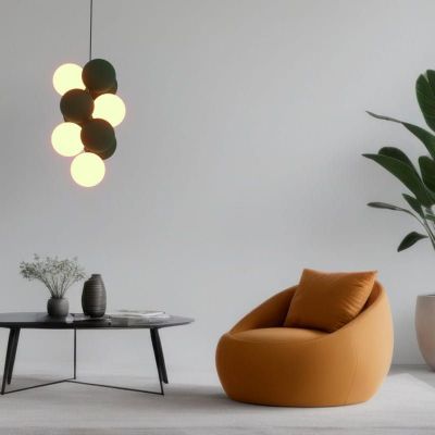 Lampa wisząca 4x12 W szary/popielaty ABRGRAPPAS Abruzzo Vino