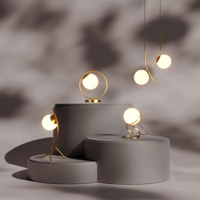 Lampa wisząca 1x20 W biała-złota ABRKMTB Abruzzo Milano