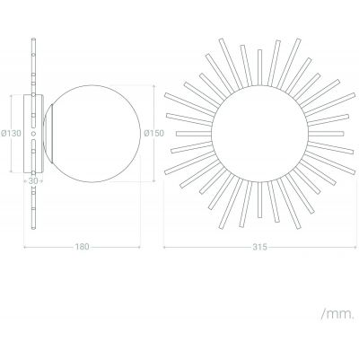 Kinkiet 1x40 W złoty ABRKVE14 Abruzzo Milano
