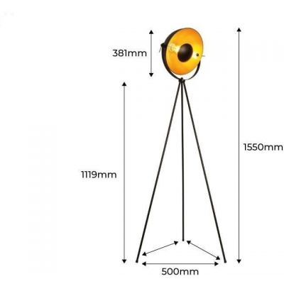 Lampa stojąca 1x20 W czarna-złota ABRLPVC Abruzzo Versali