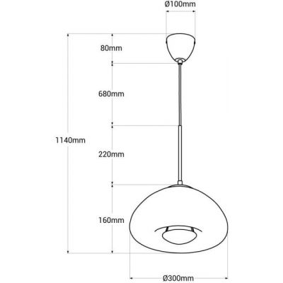 Lampa wisząca 1x20 W srebrna ABRLSWG Abruzzo Zonda