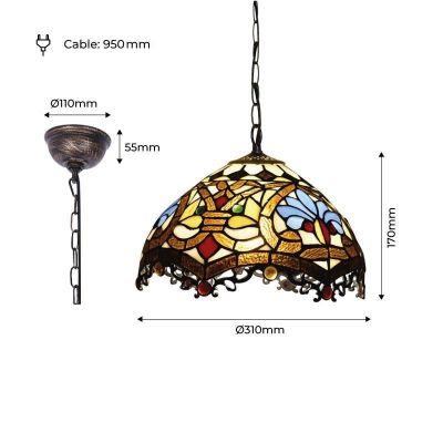 Lampa wisząca 1x40 W multikolor ABRLWCAPO3 Abruzzo Capolavoro