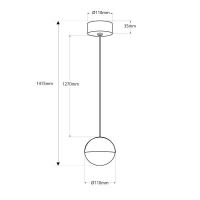 Lampa wisząca 1x9 W czarna ABRLWMICC Abruzzo Mica