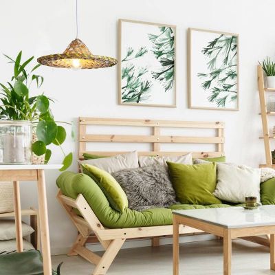 Lampa wisząca 1x20 W beżowa ABRLWBRA Abruzzo Boho
