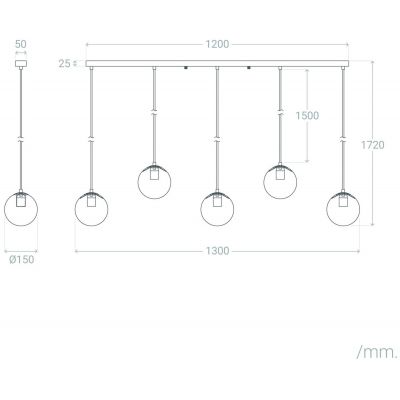 Lampa wisząca 5x20 W biała ABRLWD5XE27 Abruzzo Dante