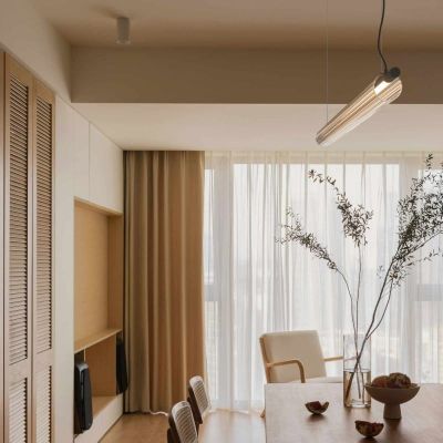 Lampa wisząca 1x28 W czarna-przezroczysta ABRLWJ15W Abruzzo Japanese