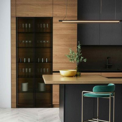 Lampa wisząca 1x28 W czarna-przezroczysta ABRLWJ15W Abruzzo Japanese