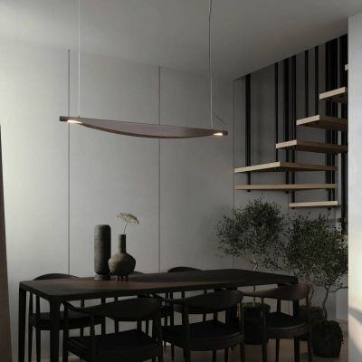 Lampa wisząca 1x28 W czarna-brązowa ABRLWJ28W Abruzzo Japanese