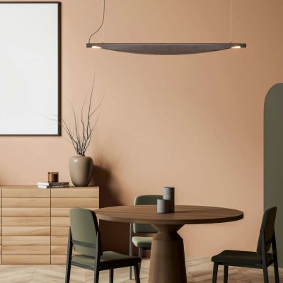 Lampa wisząca 1x28 W czarna-brązowa ABRLWJ28W Abruzzo Japanese