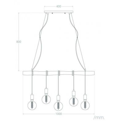 Lampa wisząca 5x40 W czarna ABRLWL5XE27 Abruzzo Cerveza