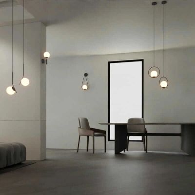 Lampa wisząca 1x20 W biała-czarna ABRLWMRE27 Abruzzo Milano
