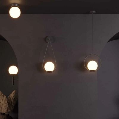 Lampa wisząca 1x20 W biała-czarna ABRLWMRE27 Abruzzo Milano