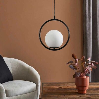 Lampa wisząca 1x20 W biała-czarna ABRLWMRE27 Abruzzo Milano