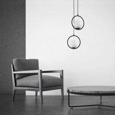 Lampa wisząca 1x20 W biała-czarna ABRLWMRE27 Abruzzo Milano