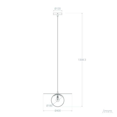 Lampa wisząca 1x40 W czarna ABRLWORTOE14 Abruzzo Rotonde
