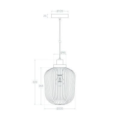 Lampa wisząca 1x20 W przydymiona ABRLWSCNIK Abruzzo Niko