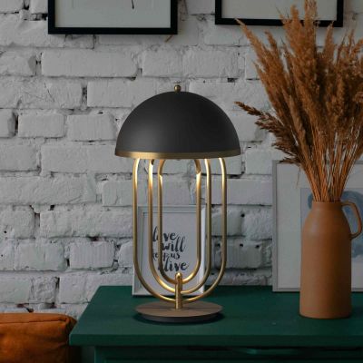 Lampa biurkowa 2x20 W czarna-złota ABRMONZA Abruzzo Bankierki