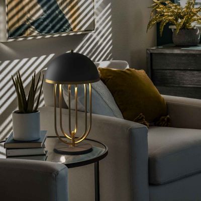 Lampa biurkowa 2x20 W czarna-złota ABRMONZA Abruzzo Bankierki