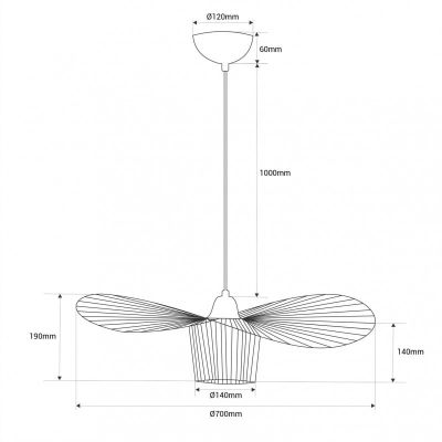 Lampa wisząca 1x20 W czarna ABRPETTI70 Abruzzo Petti