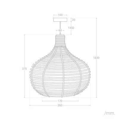 Lampa wisząca 1x40 W brązowa ABRLW16BHE27 Abruzzo Boho