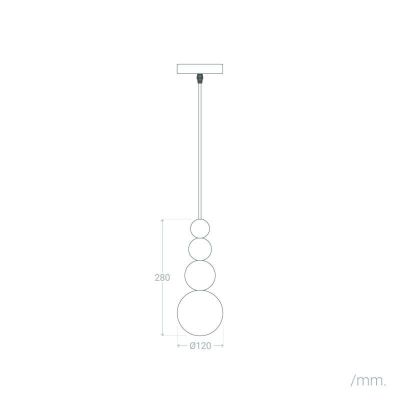 Lampa wisząca 1x40 W biała ABRLWSMDIZZ2 Abruzzo Trio