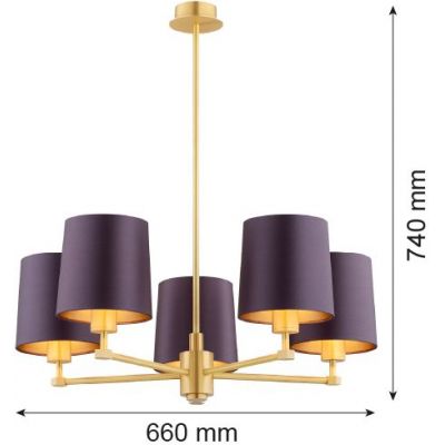 Lampa wisząca 5x15 W mosiądz 2188 Argon Princeton