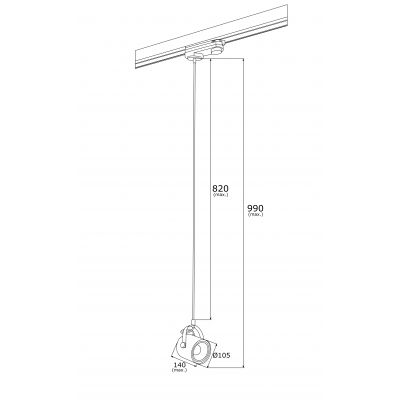 Lampa do szynoprzewodów 1x15 W czarny 4313 Argon Net