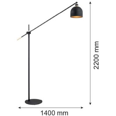 Lampa stojąca 1x15 W czarna 4735 Argon Detroit