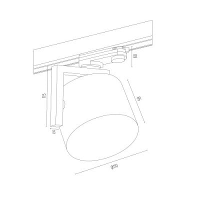 Lampa do szynoprzewodów 1x12 W czarny 4751BZ Argon Alto