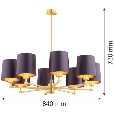 Lampa wisząca powyżej 6x15 W mosiądz-fioletowa 5072 Argon Princeton