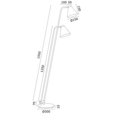 Lampa stojąca 2x15 W czarna 7077 Argon Avalone