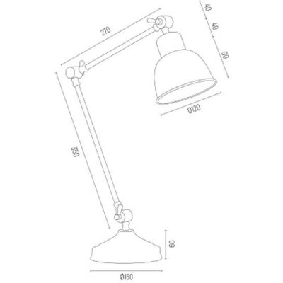 Lampa biurkowa 1x15 W czarna 3197 Argon Eufrat