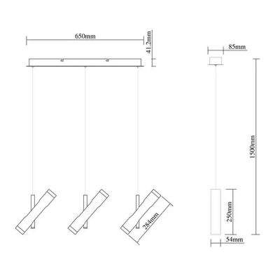 Lampa wisząca 6x3 W czarna LA062CL3black Altavola Design Lunette